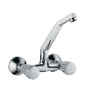 Jaquar Full Turn- Continental Sink Mixer with Raised J Shaped
Swinging Spout (Wall Mounted Model)
with Connecting Legs & Wall Flanges
Also available